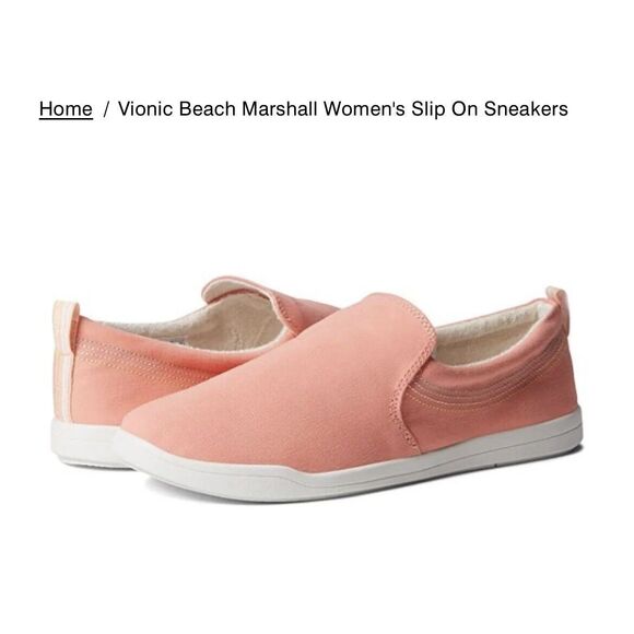 Vionic Beach Marshall Women’s Slip On Sneaker - Size 8.5 - Orange Coral - Picture 1 of 8